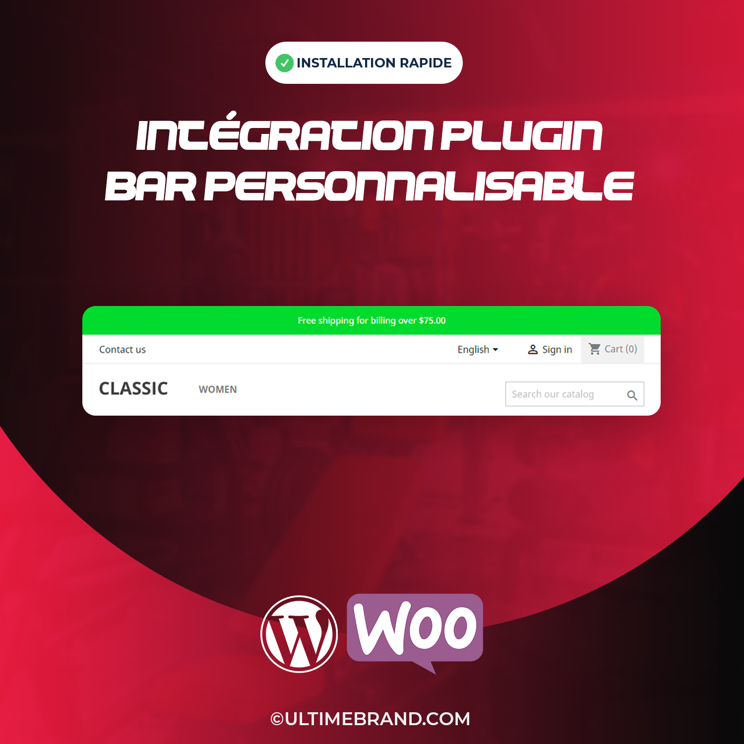 Intégration Plugin De Bar Personnalisable WordPress