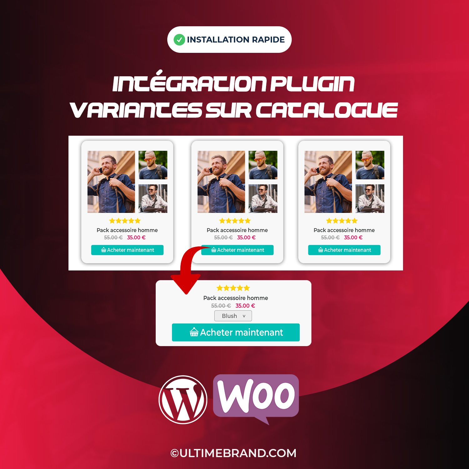 Intégration Plugin WooCommerce Variantes Sur Catalogue